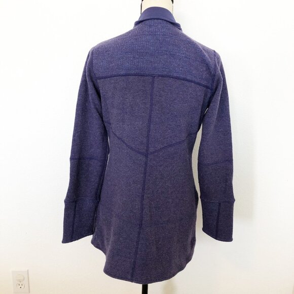 TITLE NINE Swacket Asymmetrical Zip Purple Wool Blend Jacket Hiking Womens Small - Picture 2 of 11